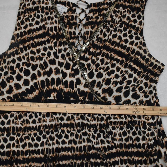 Jaclyn Smith Leopard Maxi Dress Sz XXL Plus Size Faux Wrap Animal Stretch Boho - Picture 12 of 16